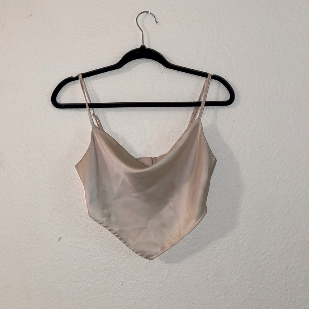 This is a Forever 21 cowl crop top this is a bronze pearl color